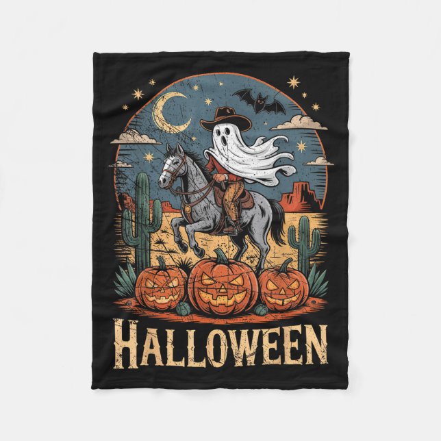 Ghost Riding Horse Halloween Season  Fleecefilt (Framsidan)