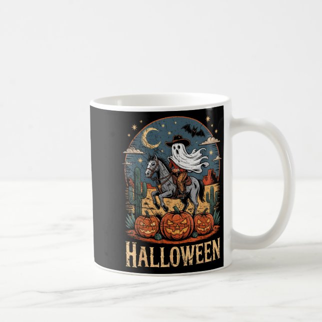 Ghost Riding Horse Halloween Season  Kaffemugg (Höger)