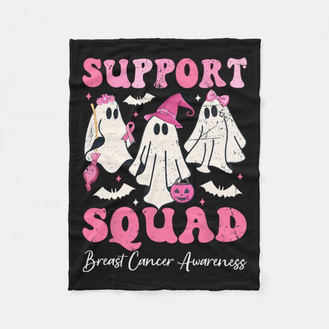 Ghost Rosa Witch Hat Support Squad Breast Cancer Fleecefilt (Framsidan)