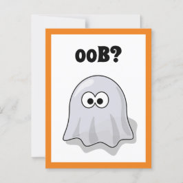 Ghost säger "Oob"? Funny Halloween-Tecknad Vykort