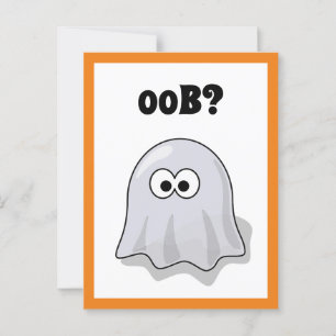 Ghost säger "Oob"? Funny Halloween-Tecknad Vykort