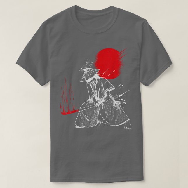 Ghost Samurai Warrior Anime Manga Bushido (2) T Shirt (Design framsida)