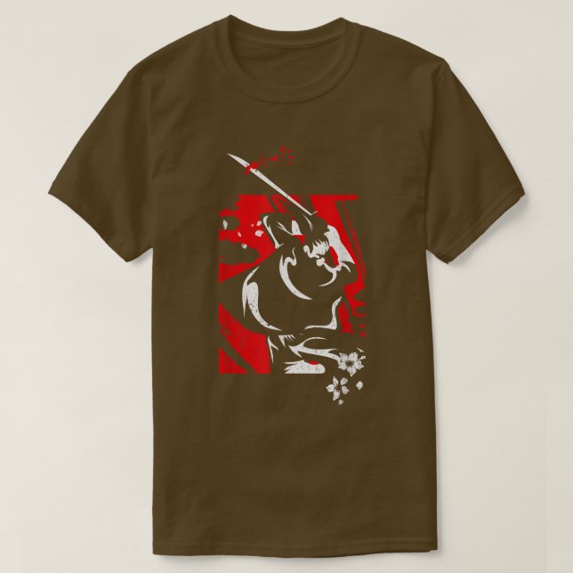 Ghost Samurai Warrior Anime Manga Bushido (7) T Shirt (Design framsida)