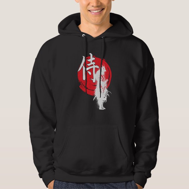 Ghost Samurai Warrior way of the Bushido Samurai m Hoodie (Framsida)