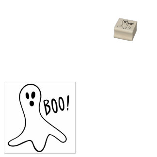 Ghost Say Boo-kontur för Halloween Stämpel