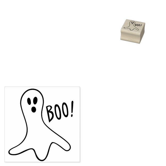 Ghost Say Boo-kontur för Halloween Stämpel (Stämplad)