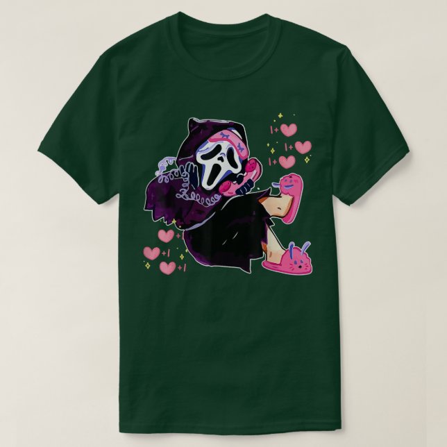 Ghost Scream Calling Halloween Funny Face 3043 T Shirt (Design framsida)