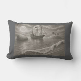 Ghost Ship Pirate – Nautical Moonlit Ocean Lumbarkudde