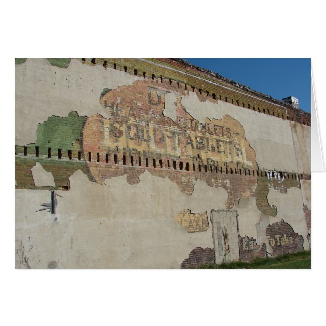 Ghost Sign in Brighton, Iowa Hälsningskort (Framsidan Horizontal)