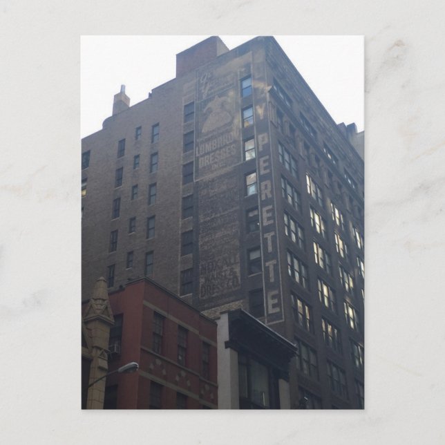 Ghost Signs Garment District Architecture New York Vykort (Framsida)