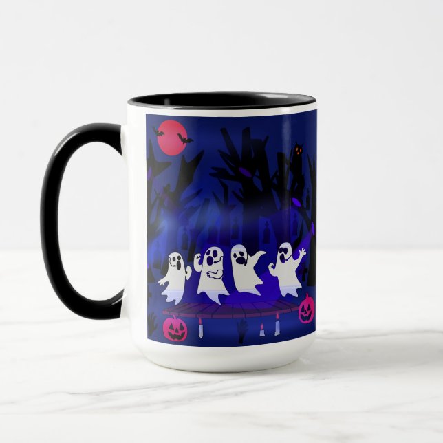 Ghost Singing Tävling i Haunted Forest Graveyard Mugg (Vänster)
