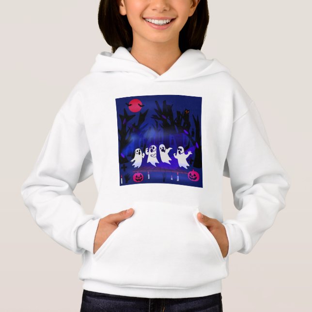 Ghost Singing Tävling i Haunted Forest Graveyard T Shirt (Framsida)