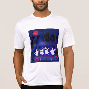 Ghost Singing Tävling i Haunted Forest Graveyard T Shirt