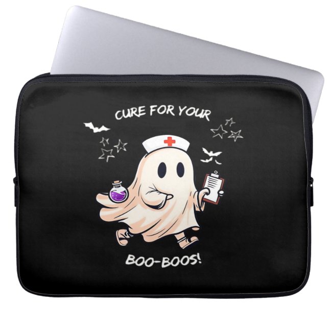 Ghost-sjuksköterska med magisk potion - bock för d laptop fodral (Framsidan)