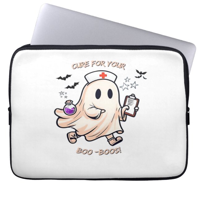 Ghost-sjuksköterska med magisk potion - bock för d laptop fodral (Framsidan)