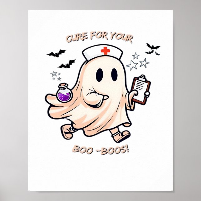 Ghost-sjuksköterska med magisk potion - bock för d poster (Framsidan)
