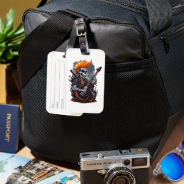 Ghost-skalle som spelar gitar Luggage Tag Bagagebricka