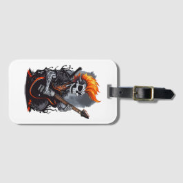 Ghost-skalle som spelar gitar Luggage Tag Bagagebricka