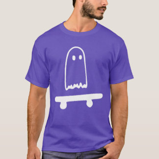 Ghost Skateboard Lätt Halloween Kostym Rolig Skate T Shirt