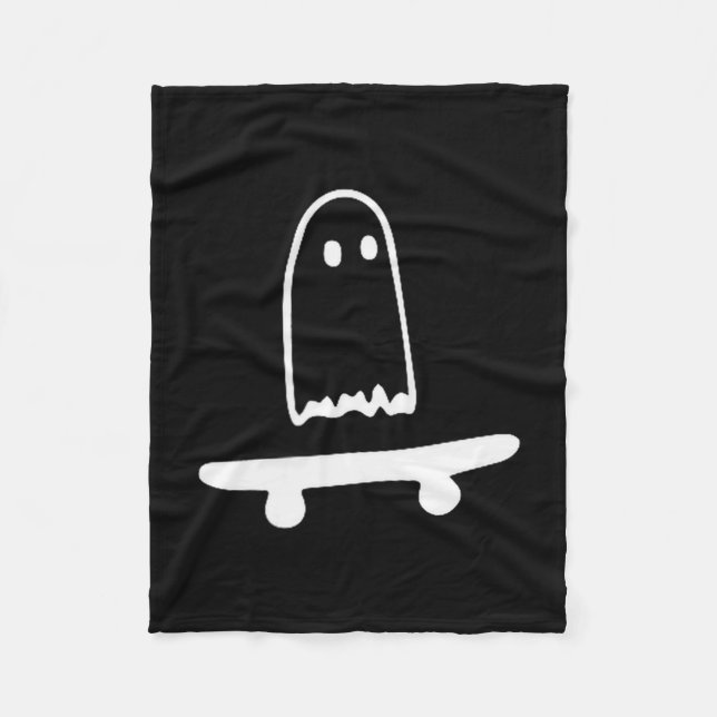 Ghost Skateboard Lazy Halloween Costume Funny Skat Fleecefilt (Framsidan)