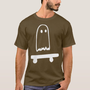 Ghost Skateboard Lazy Halloween Costume Funny Skat T Shirt