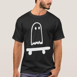 Ghost Skateboard Lazy Halloween Costume Funny T Shirt