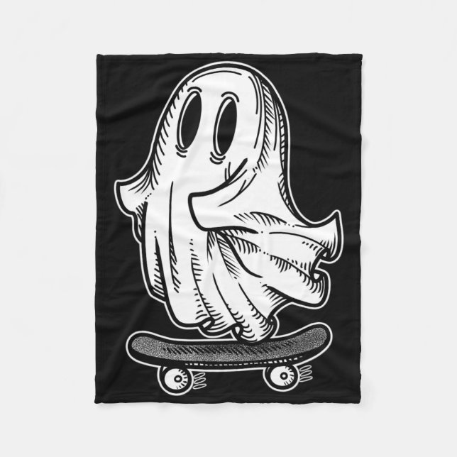 Ghost Skateboarder Blackwork Fleecefilt (Framsidan)