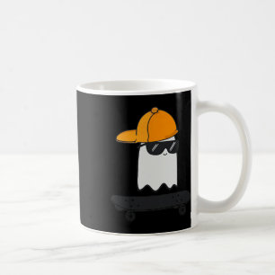 Ghost Skateboarding Lata Halloween Kostym Rolig S Kaffemugg