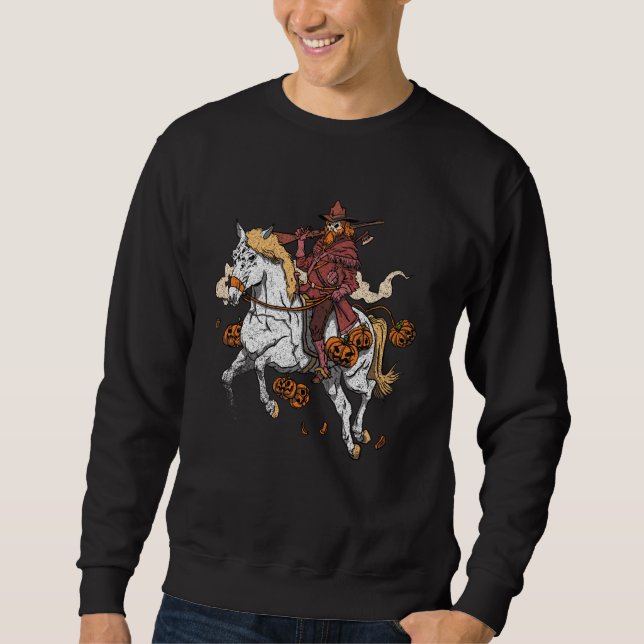 Ghost Skeleton Marksman Hunter Rifleman Horseman H Lång Ärmad Tröja (Framsida)