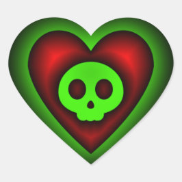 Ghost Skull Heart Sticker Hjärtformat Klistermärke