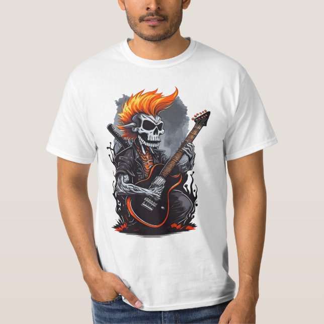 Ghost Skull spelar upp Guitar T Shirt (Framsida)