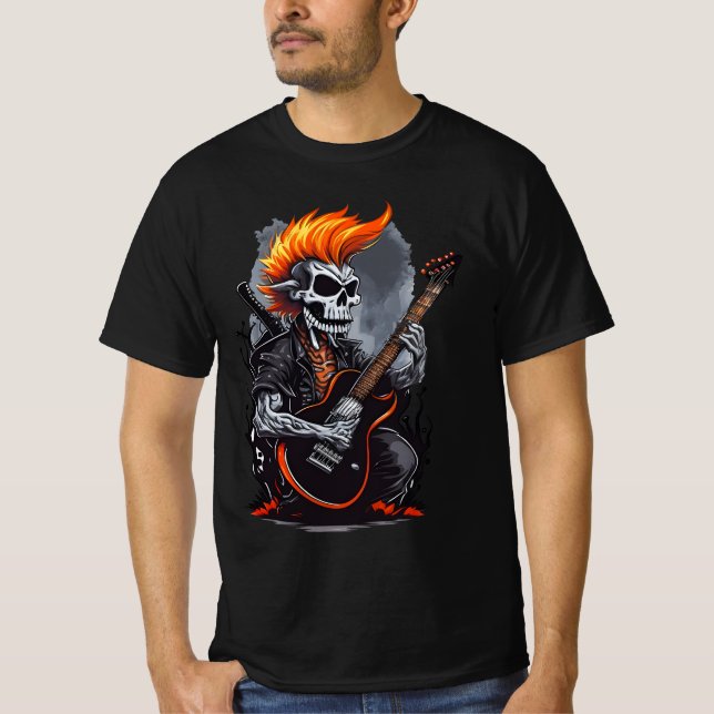 Ghost Skull spelar upp Guitar T Shirt (Framsida)