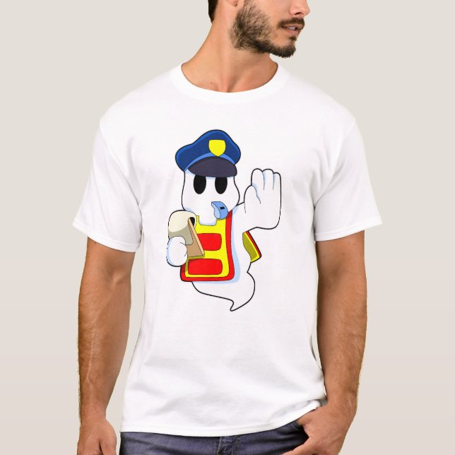 Ghost som polis med histle t shirt (Framsida)