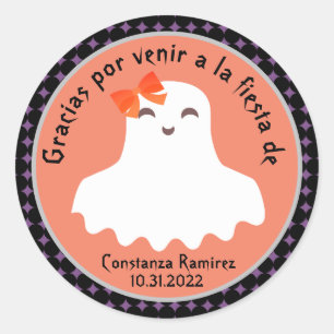 Ghost Spain Halloween Gracias Tack Party Runt Klistermärke
