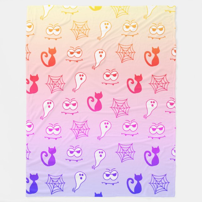 Ghost, Spindelnät och Svarta katter Rainbow Fleecefilt (Framsidan)