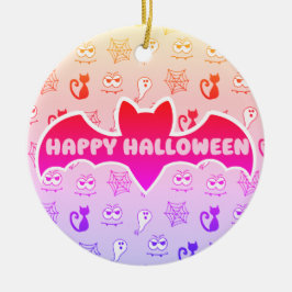 Ghost, Spindelnät och Svarta katter Rainbow Julgransprydnad Keramik