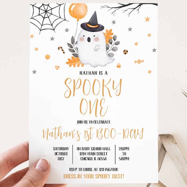 Ghost Spökliknande Halloween Födelsedag Inbjudningar (Skapare uppladdad)