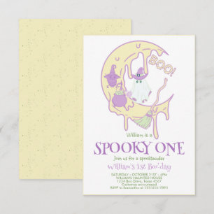 Ghost Spooky One 1st Halloween Birthday-inbjudan