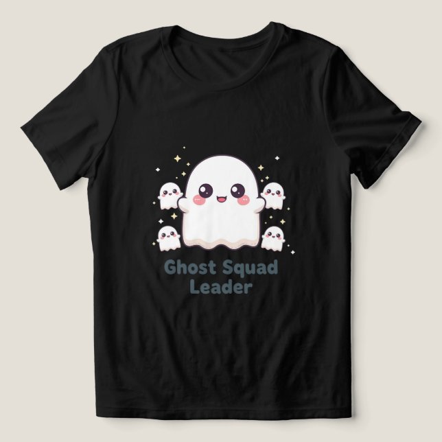 Ghost Squad Ledare Kawaii Halloween  T Shirt (Design Framsida)