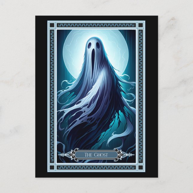 Ghost Tarot Card Vykort (Framsida)