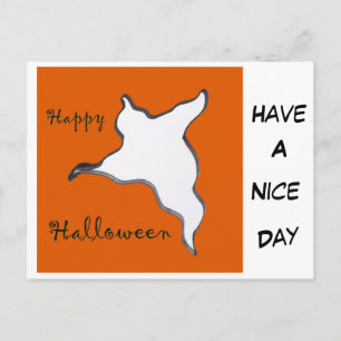 Ghost Tecknad Happy halloween Cust. vykort