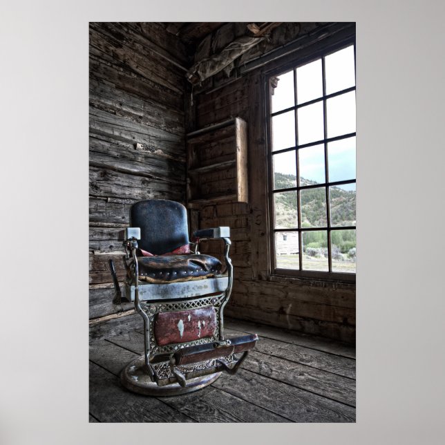 Ghost Town Barber Ordförande - Bannack Montana Poster (Framsidan)
