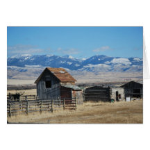 Ghost Town Mountain Scene Snö