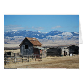 Ghost Town Mountain Scene Snö Hälsningskort