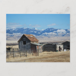 Ghost Town Mountain Scene Snö Vykort