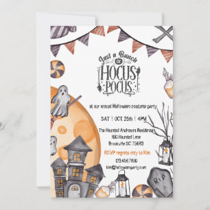 Ghost Town spöklik Halloween-inbjudan Inbjudningar