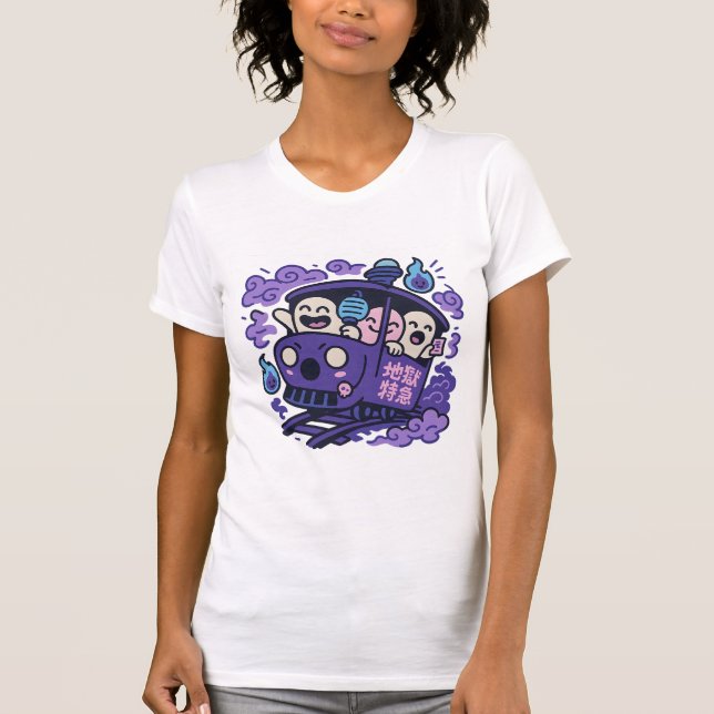Ghost Train Party – Kawaii Spirits on Board T Shirt (Framsida)