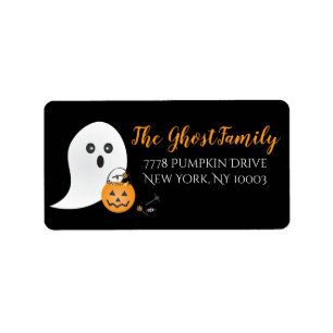 Ghost Trick eller treat Halloween Candy Pumpkin Adressetikett