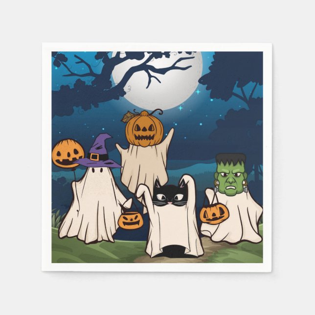 Ghost Trick eller Treaters Cocktail Napkins Pappersservett (Framsidan)