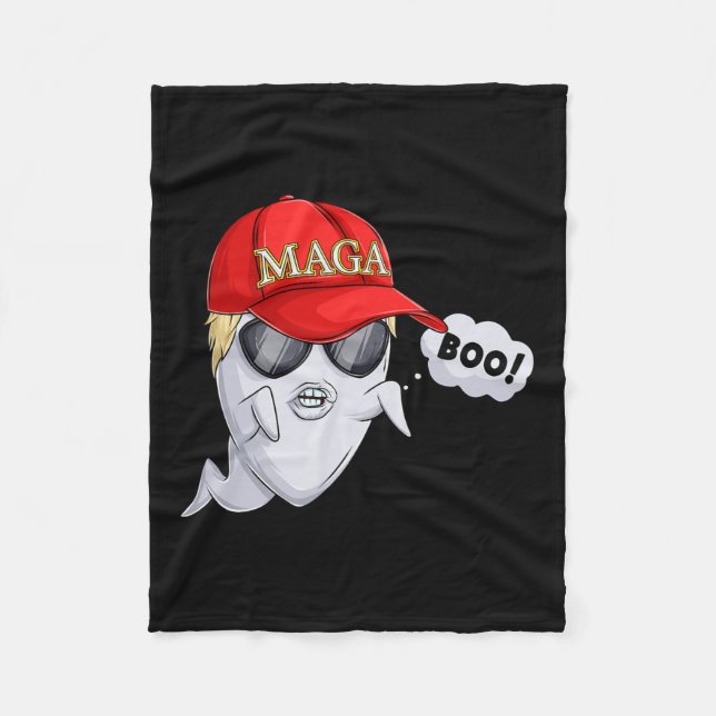 Ghost Trump Halloween Costume Fleecefilt (Framsidan)